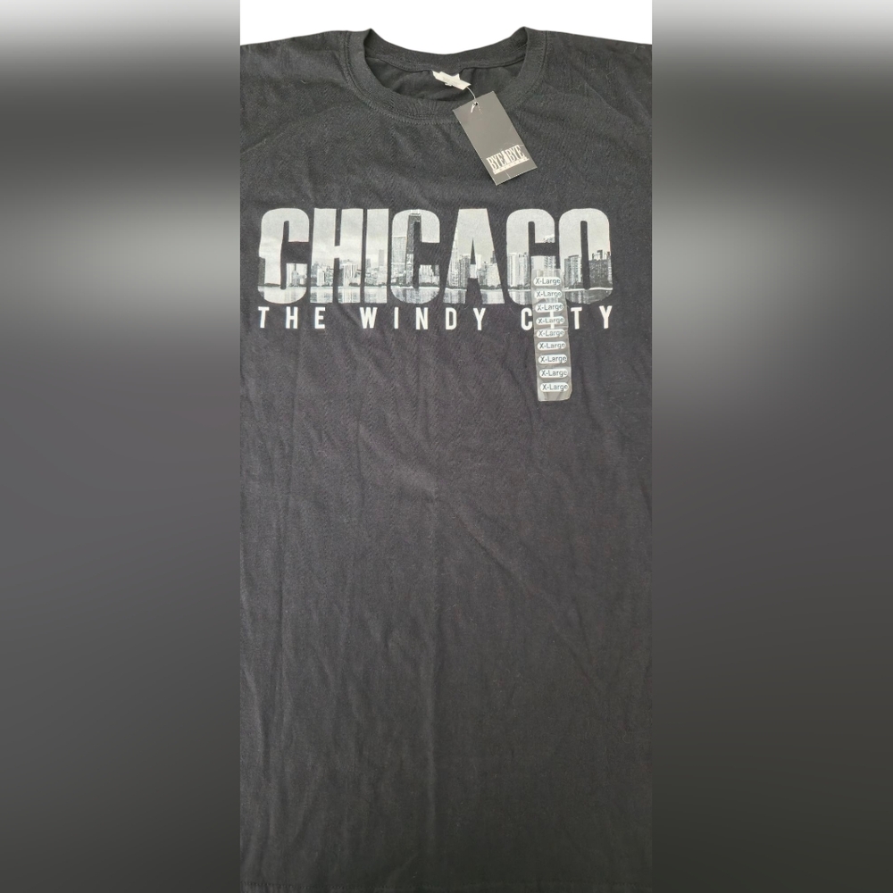 Chicago Windy City Black T-Shirt Men's XL Graphic Tee - Picture 2 of 4
